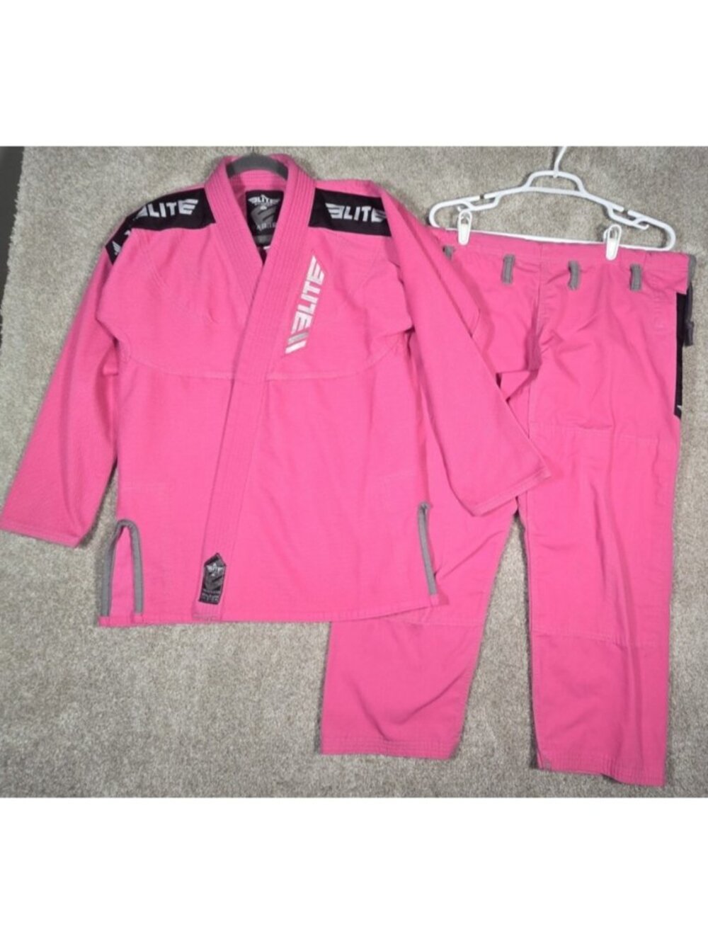 Elite Sports BJJ Gi Pink Brazilian Jiu-Jitsu Kimono Set Martial Arts No Belt A1